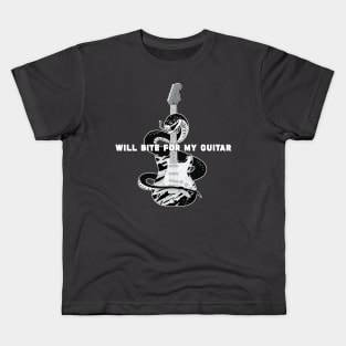 Will bite for my guitar, guitar lover Kids T-Shirt